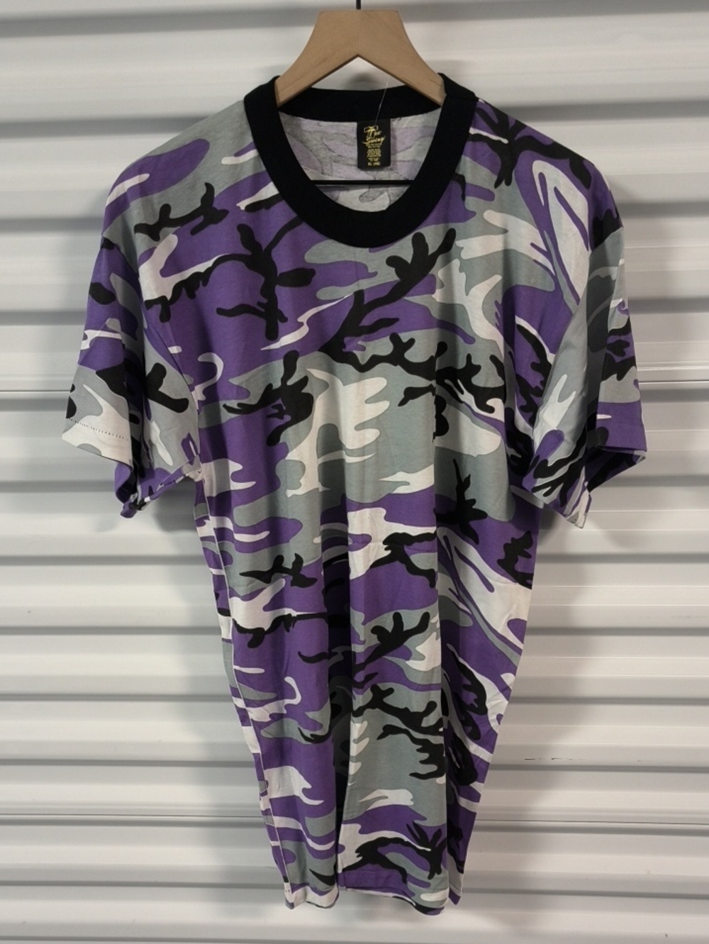 Vtg Tee Swing Purple Camo Crewneck Short Sleeve T-shirt XL